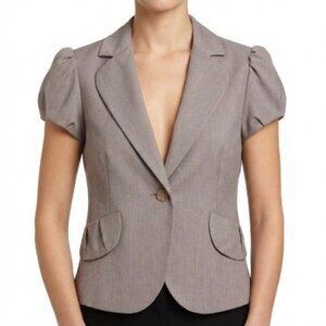BCBGMAXAZRIA Grey Short-Sleeve Tailored Blazer Size M